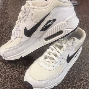 Nike AirMax White Sneakers with Black Swoosh
